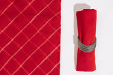Red - Kota Doria Bagru Hand Block Printed Saree